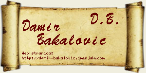 Damir Bakalović vizit kartica